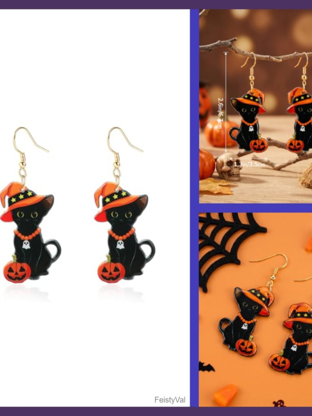 Acrylic Halloween Christmas Patriotic Stud Dangle Drop Earrings Handmade Gift